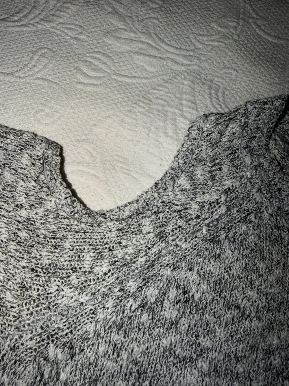abercrombie kids Gray Marled Cold-Shoulder Sweater with Tulle Hem